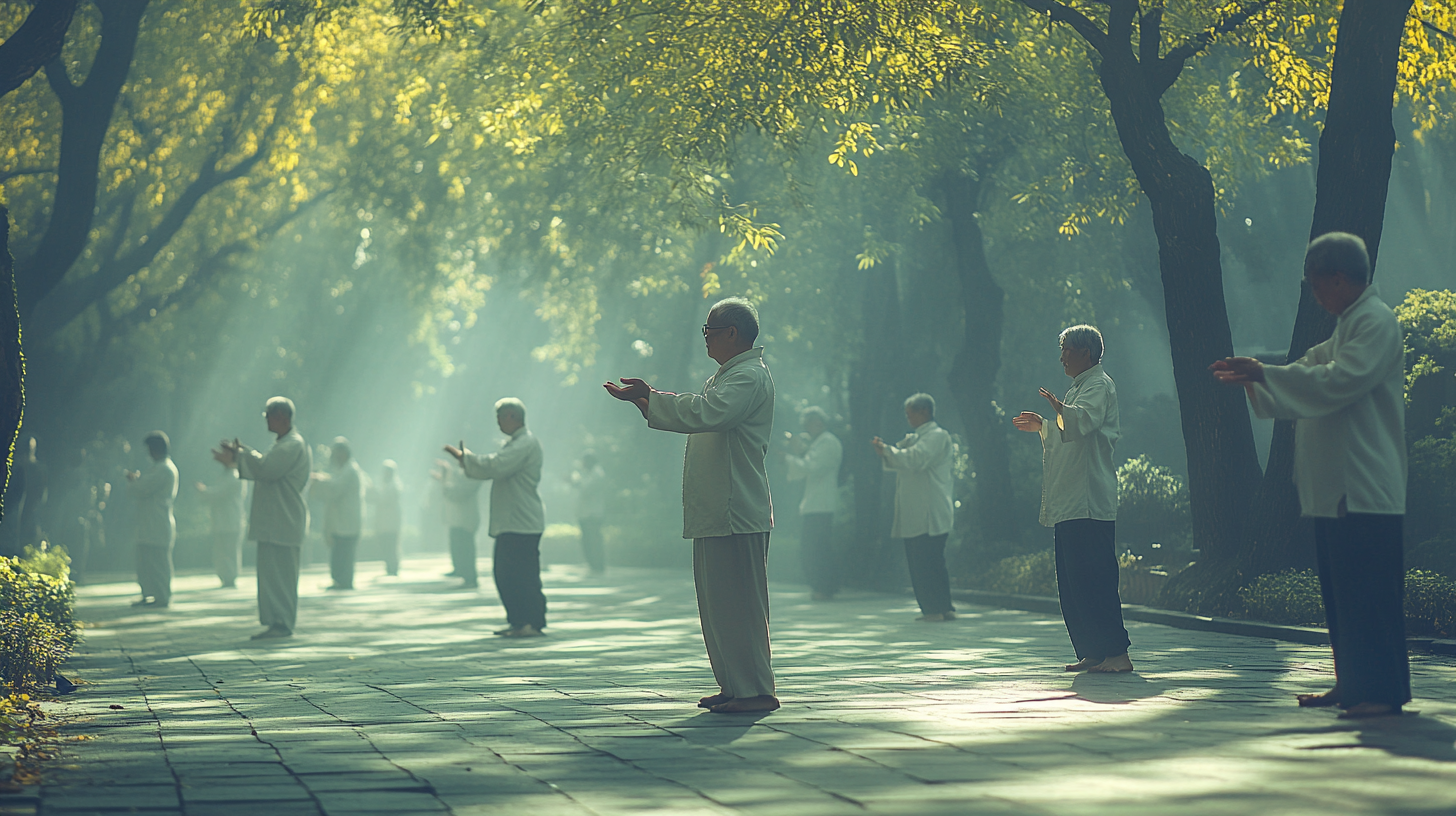 Група початківців вивчає основи тай-чі